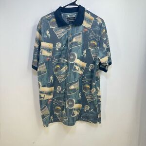 Field & Stream Size L Banded Short Sleeve Cotton Twill Print Polo Shirt